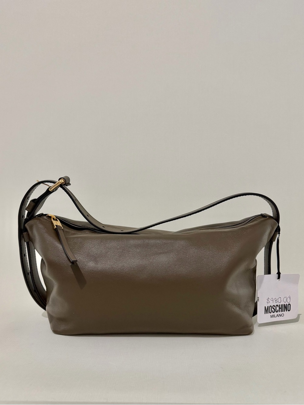 Moschino Tie Me Leather Shoulder Bag